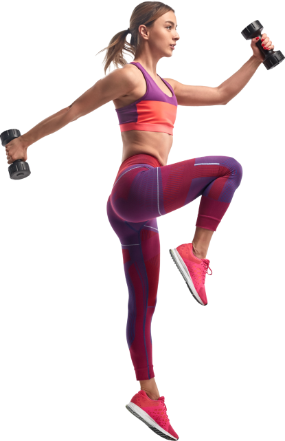 Women with dumbbells