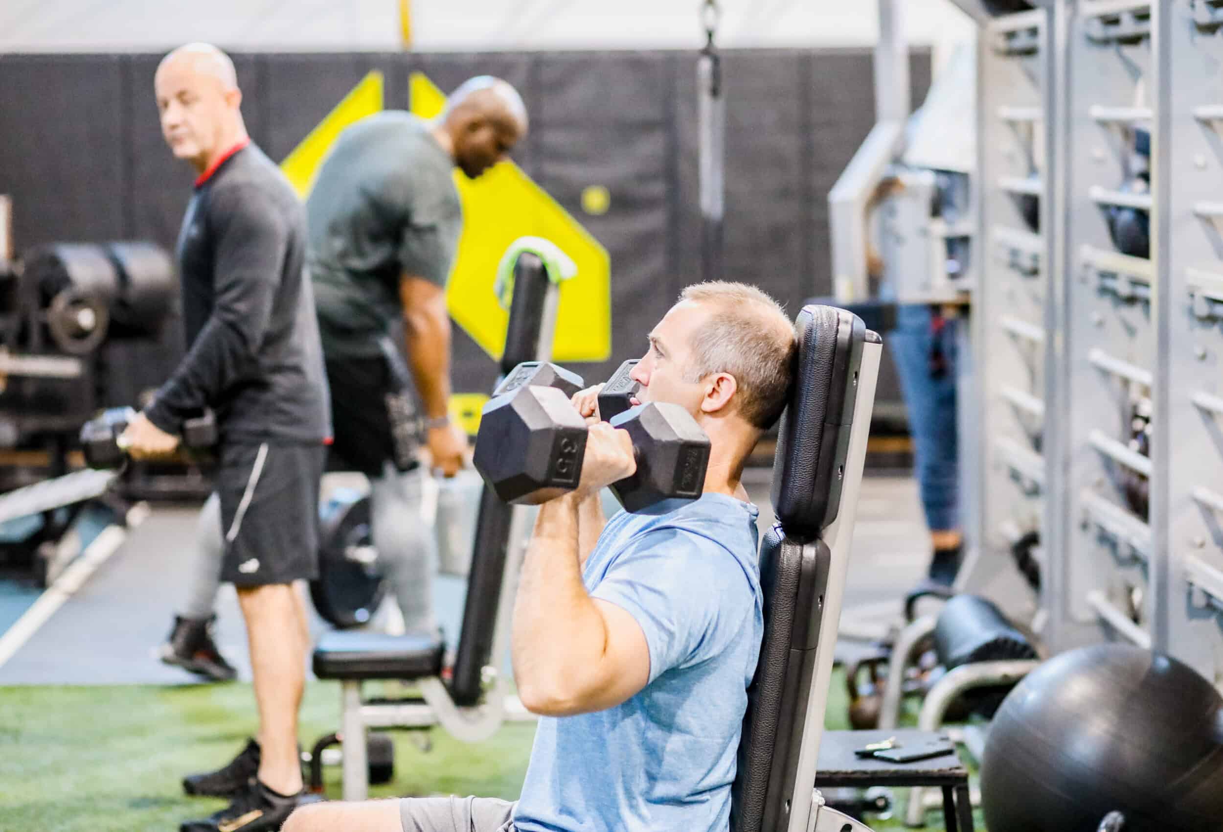 Man with dumbbells